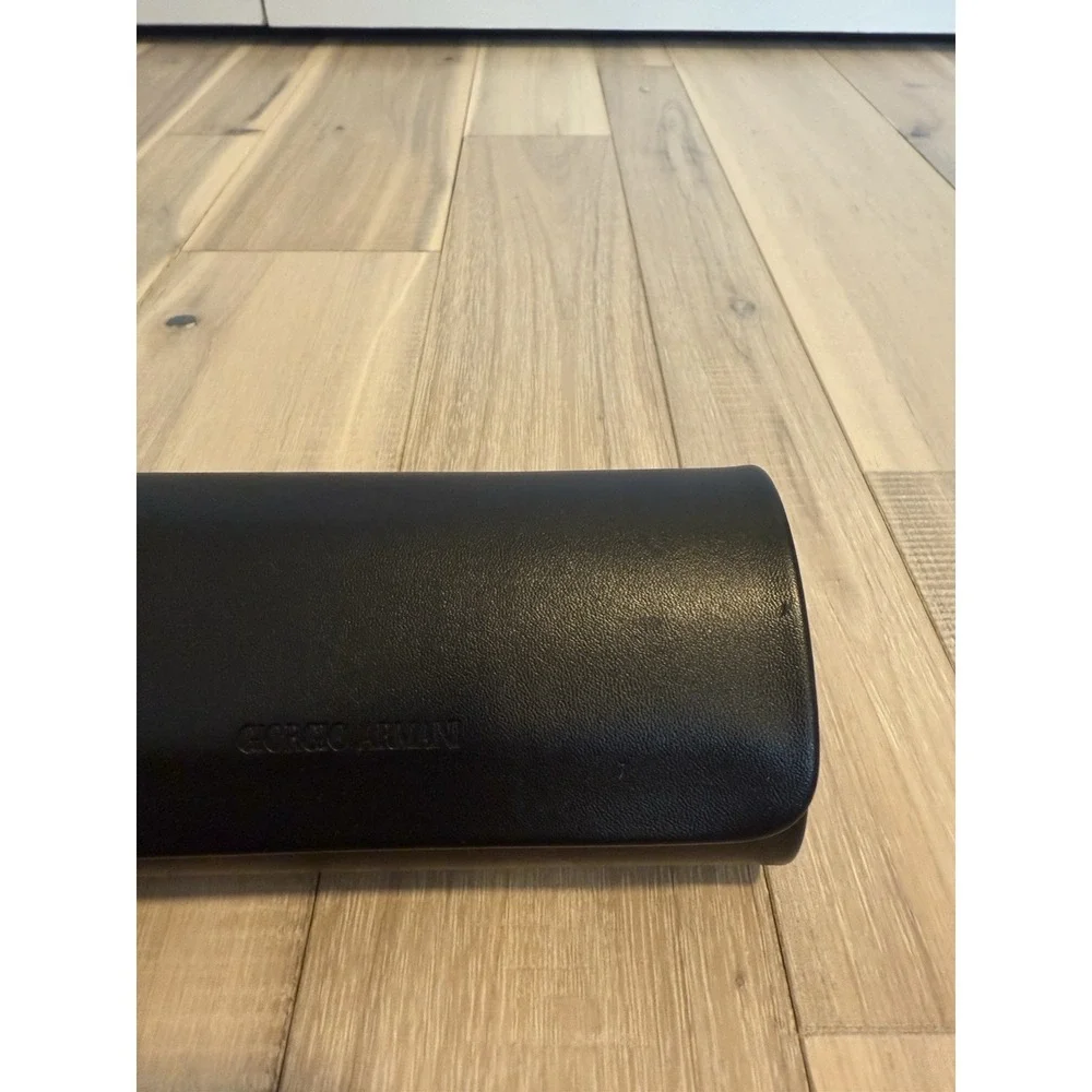 Giorgio Armani hard sunglasses case in black faux leather